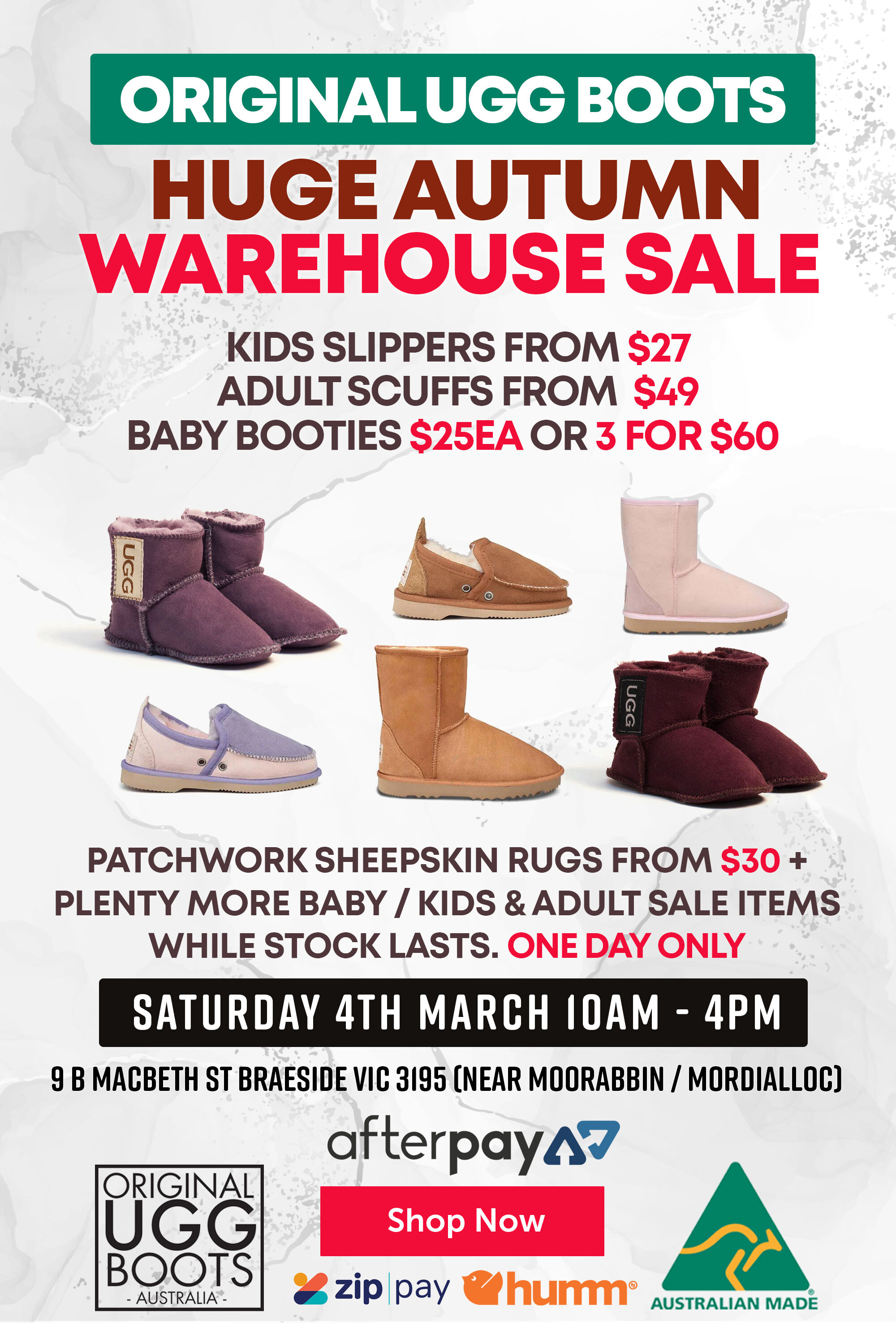 Uggs on sale warehouse sale